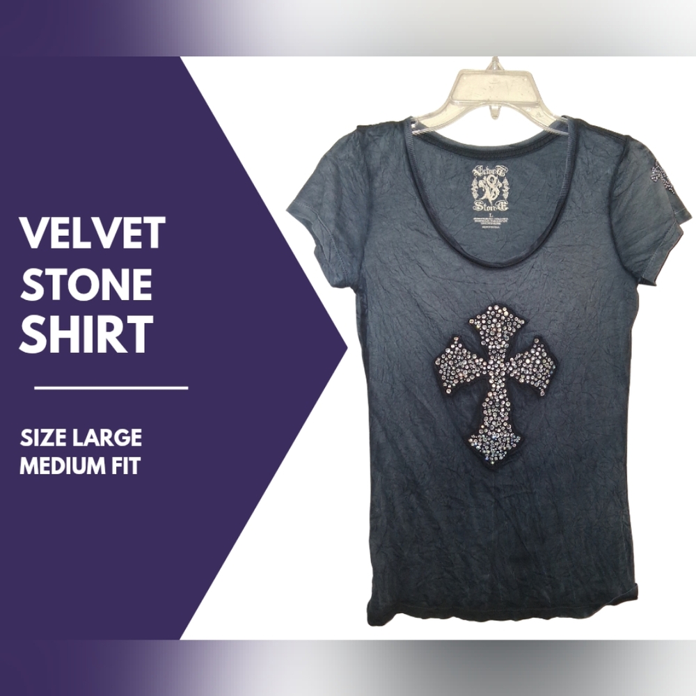 Velvet Stone Black Short Sleeve Tee